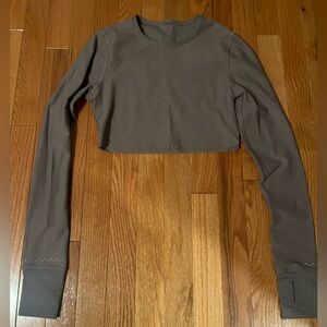 Grey Lululemon Cropped Longsleeve